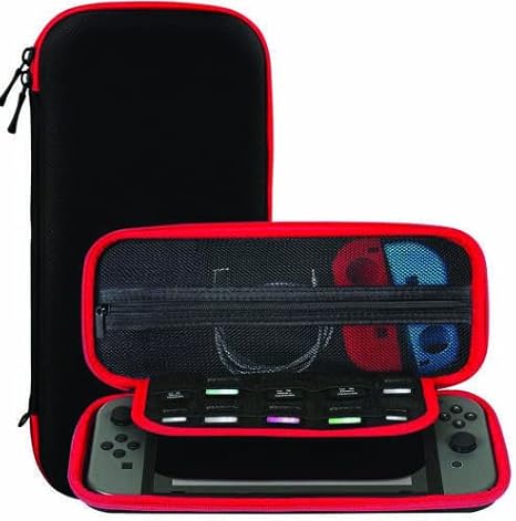 Case for Both Original Nintendo Switch and the Newer OLED Model Console Black Slim Travel Carry Case