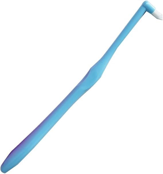 Single-tuft Toothbrush Interdental Oral Care Single Bundle Toothbrush End-Tuft Interspace Brush Trim for Cleaning(Blue)