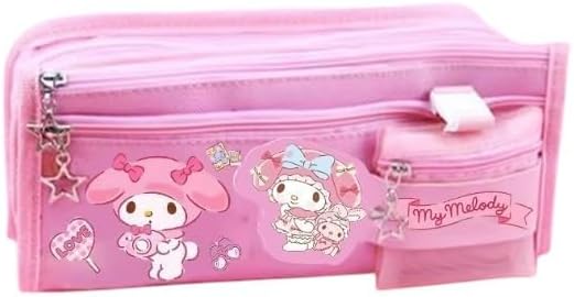 Sanrio My Melody Pembe Yüksek Kapasiteli Çok Gözlü Kalemlik Kalem Kutusu
