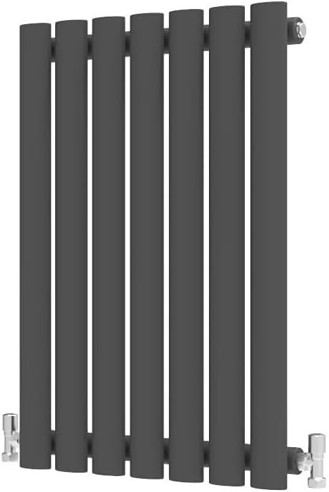 Oval Column Horizontal Radiator 600x413mm Anthracite Single Central Heating Designer RAD