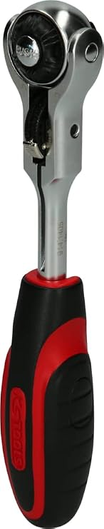 KS TOOLS - 914.1405-E - 1/4" modifix Ratchet with Swivel Head and T-Handle - 72 Teeth - Satin Chrome Finish - Chrome Vanadium