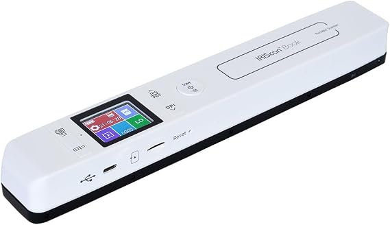 IRIScan Book Scanner v7 Mobil Belge Tarayıcı, Siyah, Kitaplar, Belgeler ve Fotoğraflar için, PDF, Word ve XLS'yi OCR, SD Kart ve USB ile Tarar, Win & Mac için, Readiris PDF Dahil