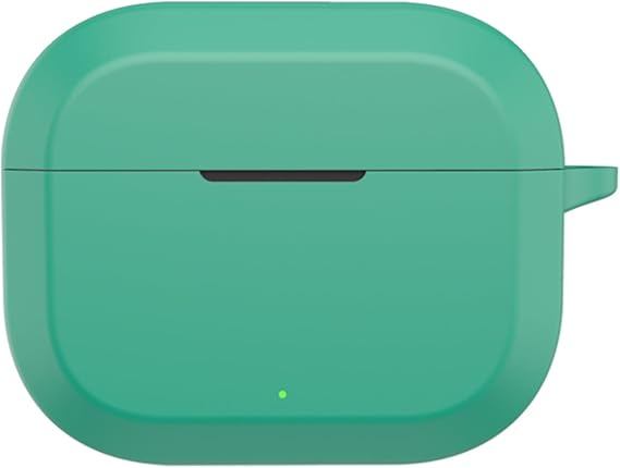 KNOXS Case Compatible with Oneplus Nord buds 3R, Soft Silicone Non-Slip Shock Resistant Protective Case Cover with Carabiner (Green)