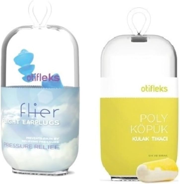 OTİFLEKS Poliüretan Köpük Kulak Tıkacı, Basınç Dengeleyici Uçak Tıkacı, Şeffaf