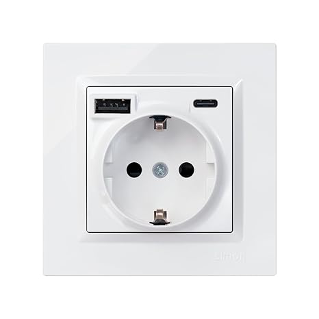 Simon 10 Schuko Plug + 2 USB A+C 250V 16A White