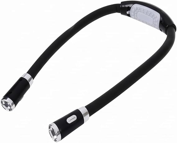 Esnek LED Boyun Lambası, Eller Serbest Kitap Okuma Işığı, Bükülebilir Pilli Gece Lambası – Örgü, Dikiş, Kamp, Tamir ve Çalışma İçin 3 Kademeli Parlak Göz Korumalı Taşınabilir Aydınlatma [Enerji Sınıfı A]