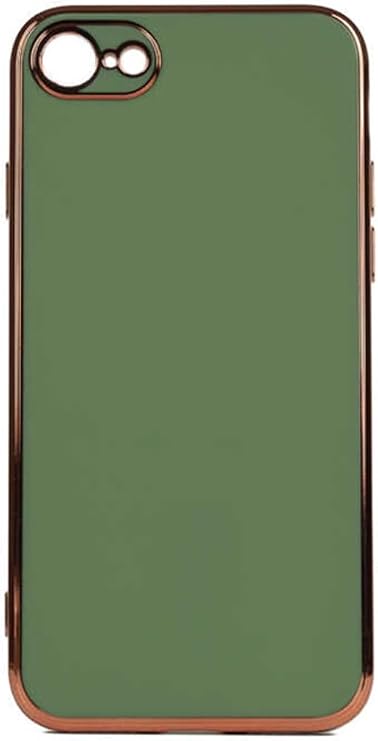Gpack Apple iPhone SE 2020 ile Uyumlu Bark Parlak Silikon Kılıf, Renkli Kenarları, Yeşil