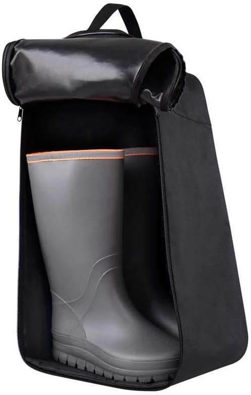 CampTeck U7314 Polyester Wellington Boot Bag, Water Resistant, Isolates Dirt, Portable, Tidy Storage - Black