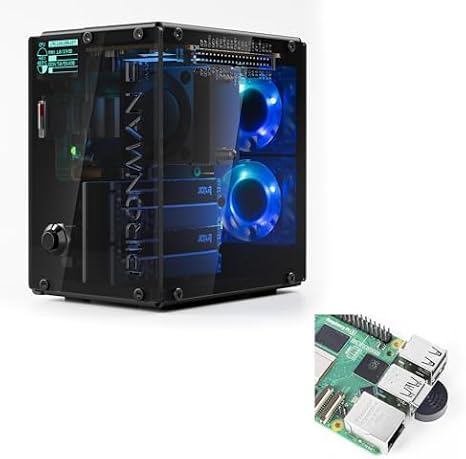 Pironman 5-MAX Dual NVMe M.2 SSD PCIe Case + USB 2.0 Mini Microphone