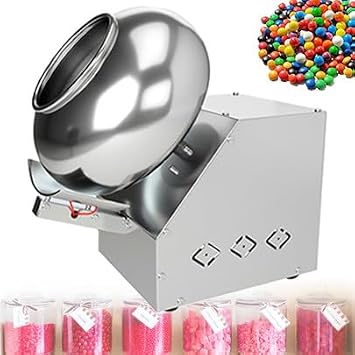 Electric Sugar Coating Machine for Chocolate and Candy, Adjustable Speeds for Coloring, Drying, Polishing, Coating, 110V