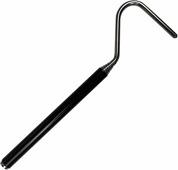 Foldable Snake Hook, 7.7-26 Inch Stainless Steel Extensible Snake Catching Tool, Retractable Reptile Handling Hook for Small Medium Snakes Up To 2 Pounds