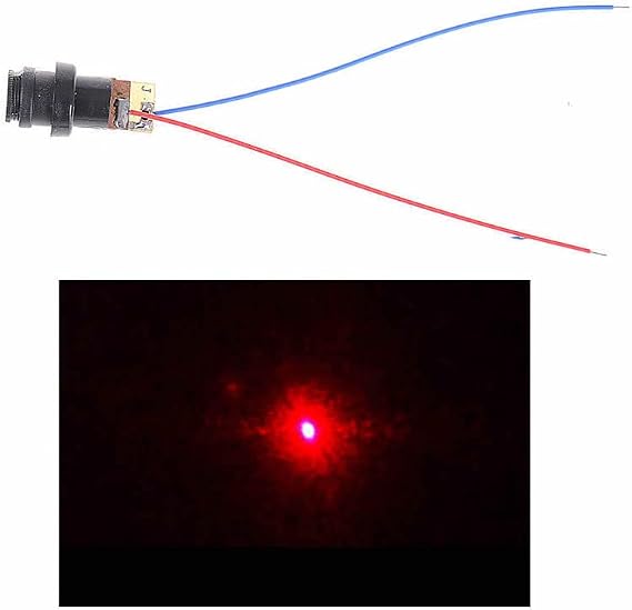 Kablolu Kırmızı Nokta Lazer Modül Plastik Kafa 5mW 650nm 3V 5V 6mm 15 Metre Mesafe Lazer Diyot Modül