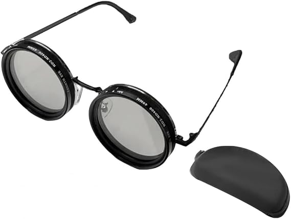 1-9 Gears Adjustable Sunglasses Rounded Polarized Glasses withND Filter Lenses Retro Glasses Unisex Vintage Eyeglasses