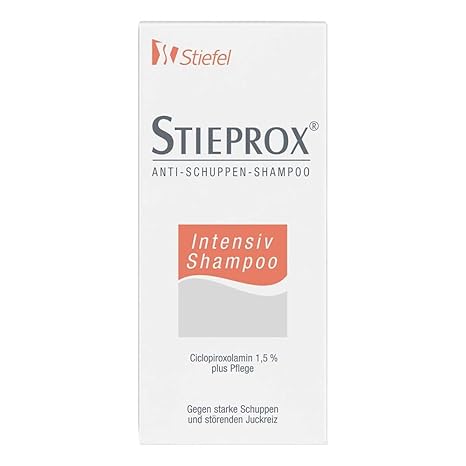 Stieprox Intensive Shampoo fights stubborn dandruff 100 ml. The anti-dandruff ingredient ciclopiroxolamine is used to care for the scalp for severe dandruff and itching.