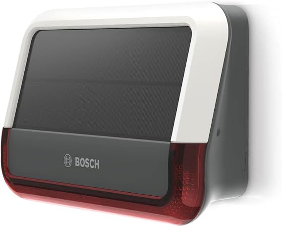 Bosch Smart Home outdoor siren, wireless alarm system, warns by 3-fold alarm audible, visible and via push notification White