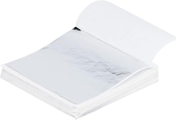 95 Sheets Silver Leaf, Imitation Silver Foil Papers for Arts, Crafts, Furniture, Nail Art, Canvas, Home Decoration, 8x8 cm Silver Leaf Sheets(Silver)
