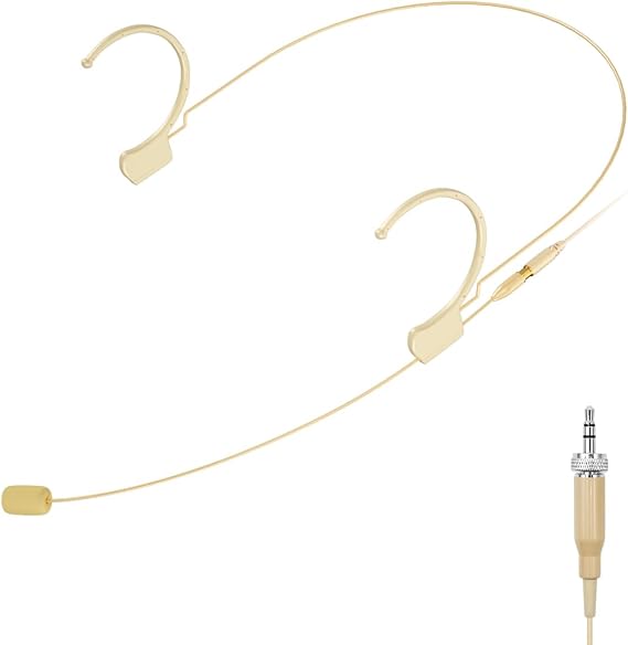 KIMAFUN Over-Ear Hanging Headset Mic,Omnidirectional Headworn Microphone