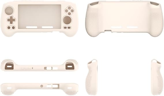 Case Compatible with Anbernic RG556/RG557, Anti-Scratch and Shock-Absorption Protective Soft Silicone Cover-White