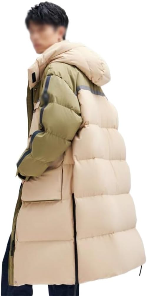 Goose Down Lovers Down Jacket Men And Women Over The Knee Long Winter Thick Coat(XL)