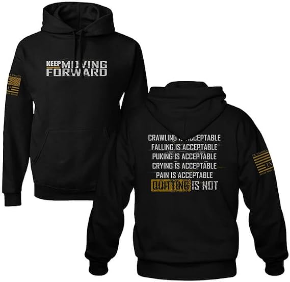 Til Valhalla Project Keep Moving Forward Mens Hoodies | Veteran Owned & Operated | Proudly Printed in the USA