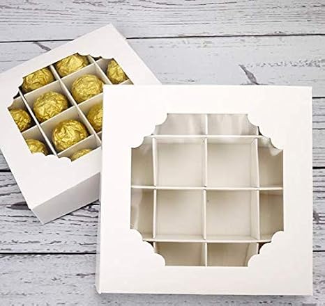 Empty Sweet Boxes with Inserts and Window Pick and Mix Containers Chocolate Cake Packaging Celebration Gift Birthday Wedding Favour Boxes (10)