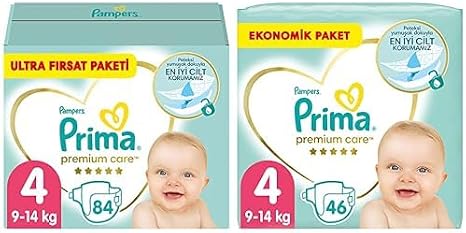 Prima Bebek Bezi Premium Care 4 Beden 84 Adet Maxi Fırsat Paketi & Prima Bebek Bezi Premium Care 4 Beden 46 Adet Maxi Jumbo Paket