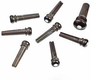 D'Addario ダダリオ ブリッジピン&エンドピンセット Wood Bridge and End Pins 木製 Ebony PWPS3 Pearl Inlay ブリッジピン7個+エンドピン1個 国内正規品