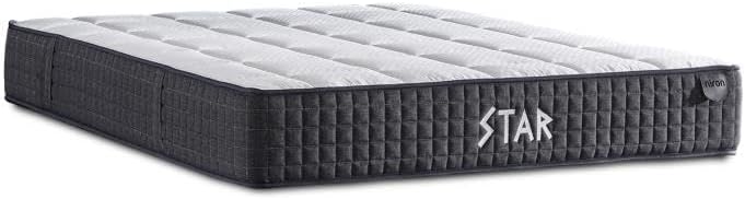 Niron Yatak Star 140x200 cm Çift Kişilik NMS Yaylı Saten Kumaşlı Full Ortopedik Sert Antrasit Bordür