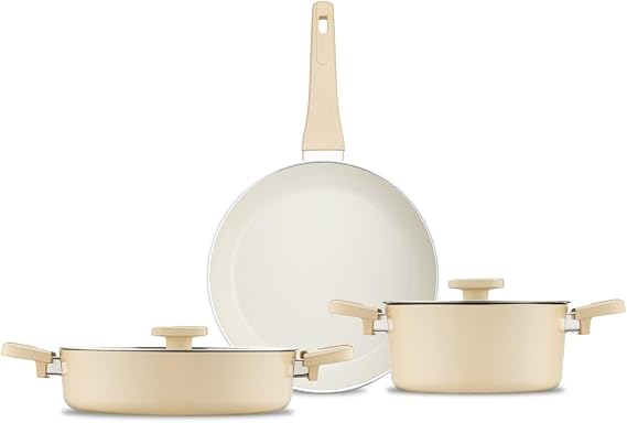 Jumbo Swiss Crystal Dark Cream 5 Parça Tencere Seti