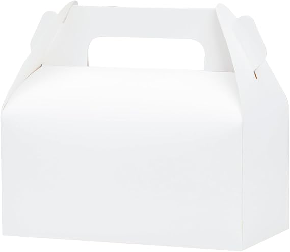 UnicoPak 30 Pack White Party Food Boxes Party Bags Boxes for Sweets Treats Lunch Goodie Cookie Toys for Kids Birthday, 16.5x9x10 cm