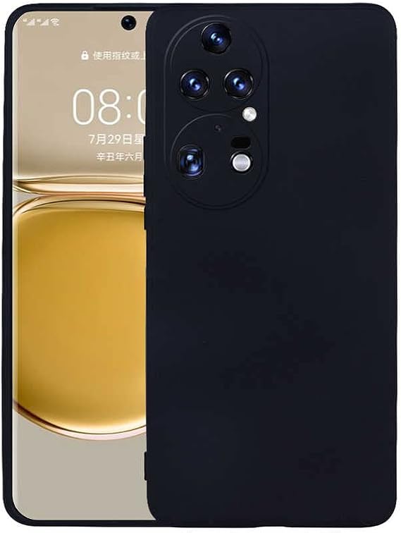 Aksesuarcim Huawei P50 Pro ile Uyumlu Kılıfı Silikon Pastel Renkli Mat Esnek İnce Kapak Prem Siyah
