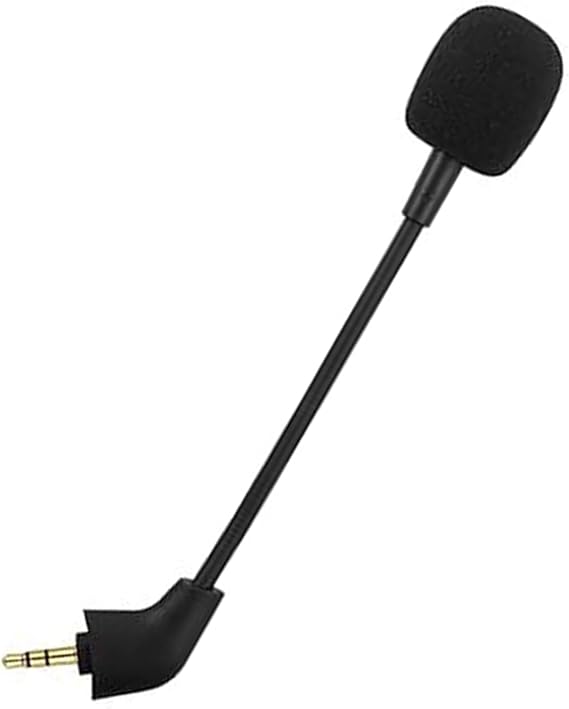 Microphone Replacement for Kingston HyperX Cloud Cloud X Cloud Core Post-2021 2nd Version Cloud II Cloud 2 Cloud Pro Silver Wired Gaming Headsets 3.5 mm Jack Shape Oval
