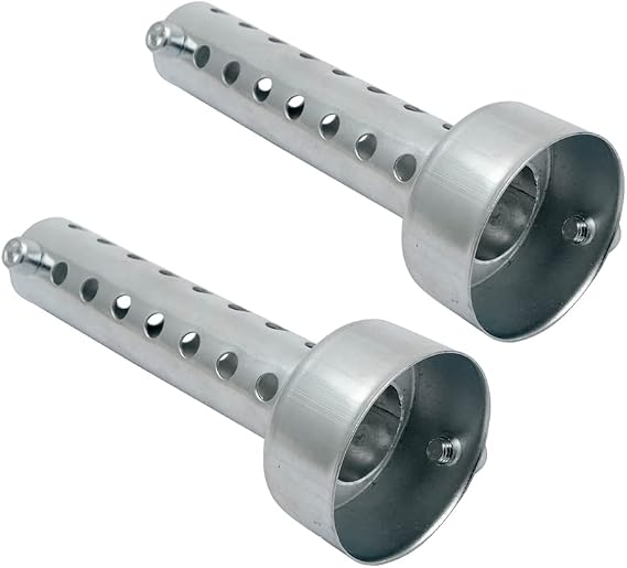 Baceyong 2pcs 35mm Universal Motorcycle Exhaust Muffler Pipes, Removable Motorbike Exhaust End Silencers, Silver