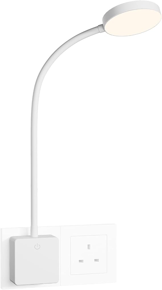 ENUOTEK Dimmable Plug in LED White Wall Reading Light [Energy Class E]