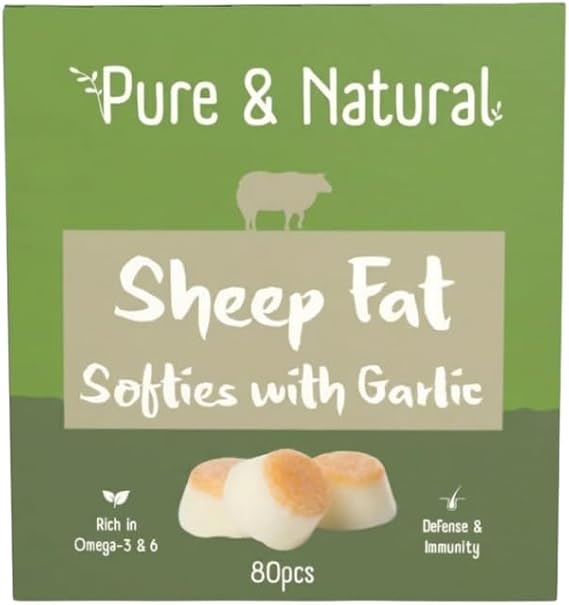 Pure & Natural Sheep Fat Softies Garlic, 265 g, 80 Pieces