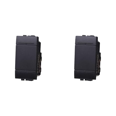Switch 1P 16A Single Pole Colour Black Compatible with Bticino Living International/Light Pack of 2