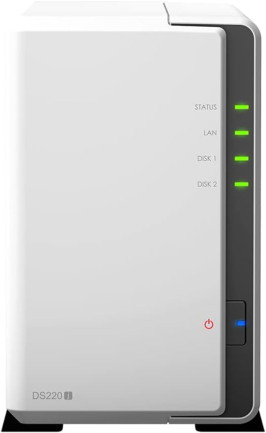 Synology DiskStation DS220j NAS Server Business with Quad-Core CPU, 512MB Memory, 4TB SSD Storage, DSM Operating System