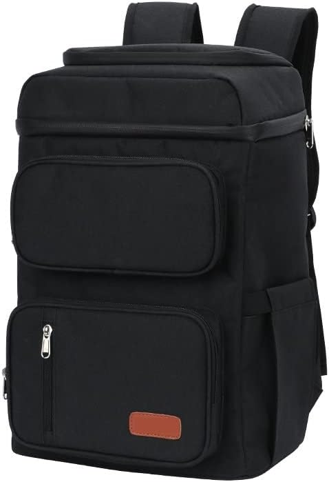 Picnic Cooler Bag Large Capacity Camping Meal Thermal Backpack With Bottle Opener Leakproof Insulated Cooler Ba Insulated Picnic Bag (Color : Black)
