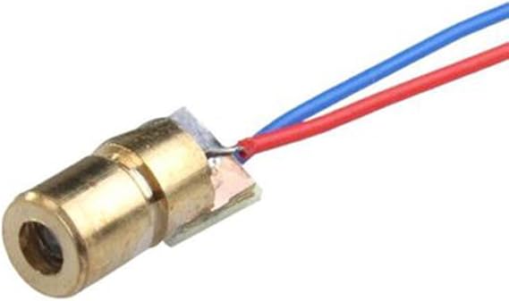 6mm 650nm 5mW Kırmızı Nokta Kafalı Bakır Lazer 5V