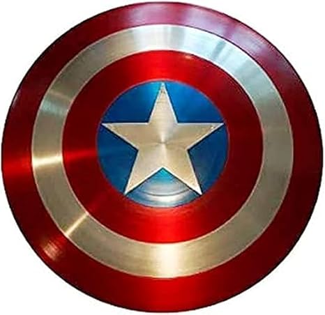 Captain Shield - Handmade Replica First Avenger America Shield Metal Prop, Red & Silver, 22'' Inch