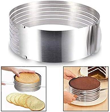 Cake Rolling Mold, Cake Slice Slicer Layer Cake Slice Kit, Stainless Steel, Adjustable Stainless Steel Cake Cutter (6- 8Inch)
