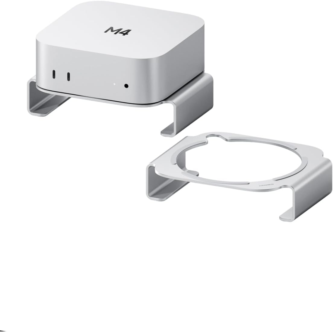 Hagibis Aluminum Ventilation Heat Dissipation Stand for Mac Mini M4M4 Pro 2024 Compatible | Dustproof Filter & Non-slip Silicone | Space-Saving Storage