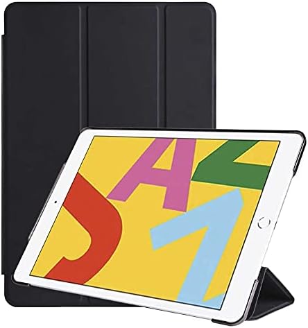 Babilden Apple iPad Tablet ile Uyumlu Tablet Kılıfı Smart Cover Uyku Modlu Standlı Arkası Sert Şeffaf Kapak (Siyah, iPad 9.Nesil 10.2/10.5)