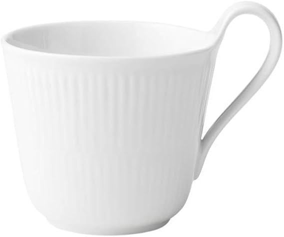 Royal Copenhagen White Fluted 1016923 Mug with High Handle 33cl Porcelain White Dimensions: 12.5 cm x 9.5 cm x 10 cm
