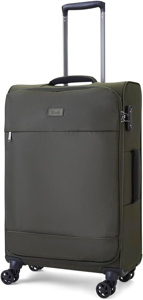 Rock Paris Medium 56L Soft Shell Suitcase - Olive Green