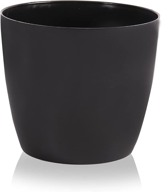Serinova YK02 Yakut Saksı No:2 Drenaj Aparatı ile Birlikte 14cm, 1,9 Litre Siyah