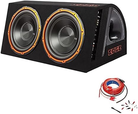 EDGE Subwoofer Enclosure And Amplifier Kit 12 in 1800 W Max Twin Active Car Audio Bass Box EDB12TA, IX-AK-100