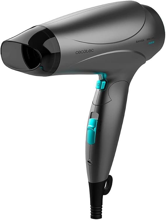Cecotec Bamba IoniCare Power&Go Compact Hair Dryer. Power 2400 W, DC Motor, Ionizer Function, Large Flow, Cold Air Function, HairCare Technology, Folding Handle