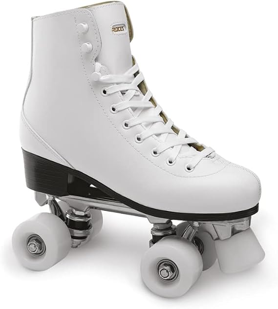 Roces RC2 Classic Roller Skates Artistic, Quad 4 Wheels Skating, for Man and Woman, Unisex, White