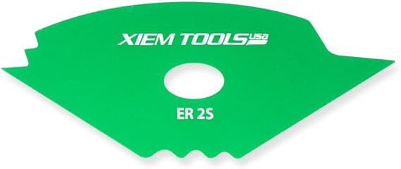 Xiem Tools Edger Rib2 S グリーン | 陽極酸化アルミニウム陶器トリミングツール | セラミックアーティストのための精密な足場とテクスチャリングリブ